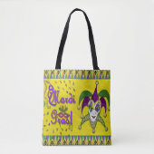 Jester Mask Mardi Gras Harlequin Party Art Print Tote Bag (Voorkant)
