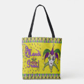 Jester Mask Mardi Gras Harlequin Party Art Print Tote Bag (Achterkant)