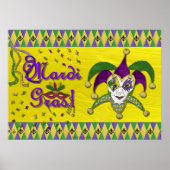 Jester Mask Mardi Gras Harlequin Poster (Voorkant)