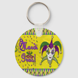 Jester Mask Mardi Gras Harlequin Sleutelhanger