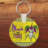 Jester Mask Mardi Gras Harlequin Sleutelhanger (Voorkant)