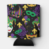 Jester Mask Mardi Gras Pattern Blikjeskoeler (Achterkant)