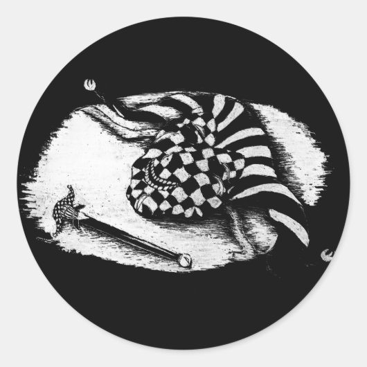 Jester Mask Ronde Sticker (Voorkant)