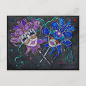 Jester-maskers voor comedy/tragedie briefkaart (Voorkant)