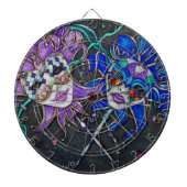 Jester-maskers voor comedy/tragedie dartbord (Voorkant)