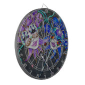 Jester-maskers voor comedy/tragedie dartbord (Voorkant Links)