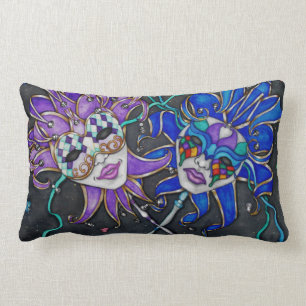 Jester-maskers voor comedy/tragedie kussen