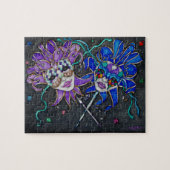 Jester-maskers voor comedy/tragedie legpuzzel (Horizontaal)