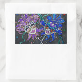 Jester-maskers voor comedy/tragedie rechthoekige sticker (Tas)