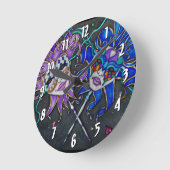 Jester-maskers voor comedy/tragedie ronde klok (Hoek)