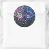 Jester-maskers voor comedy/tragedie ronde sticker (Tas)