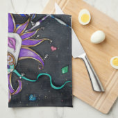 Jester-maskers voor comedy/tragedie theedoek (Quarter Fold)