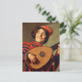 Jester met een Lute-Briefkaart Briefkaart (Staand voorkant)