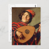 Jester met een Lute-Briefkaart Briefkaart (Voorkant / Achterkant)