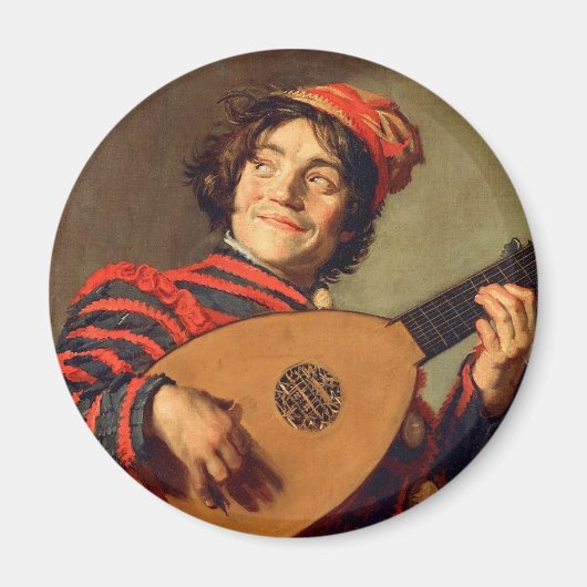 Jester met een Lute Magnet (Voorkant)