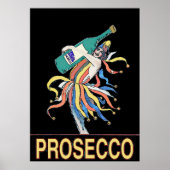 jester met Prosecco-fles, Poster (Voorkant)