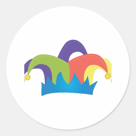 Jester Pet Ronde Sticker (Voorkant)