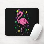 Jester Pink Flamingo Bird Animal Cute Mardi Gras C Muismat (Met muis)