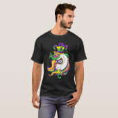 Jester Rainbow Unicorn Mardi Gras Mask Costume T-shirt (Voorkant volledig)
