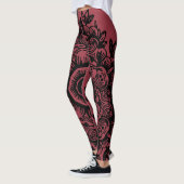 Jester Red met Black Damask Pattern Athletic Leggings (Links)