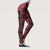 Jester Red met Black Damask Pattern Athletic Leggings (Rechts)