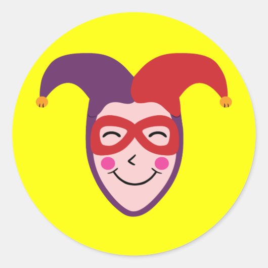 Jester Ronde Sticker (Voorkant)