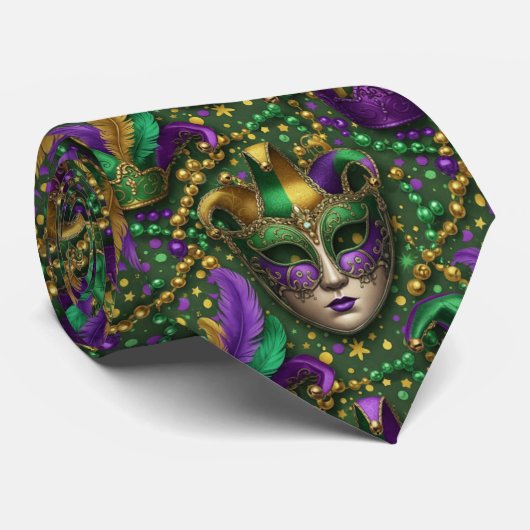 Jester Royale Mardi Gras stropdas (Opgerold)