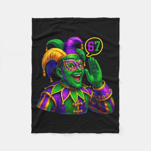 Jester Saying Six Seven 67 6 7 Meme Mardi Gras Fat Fleece Deken (Voorkant)