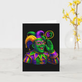 Jester Saying Six Seven 67 6 7 Meme Mardi Gras Fat Kaart (Gele Bloem)