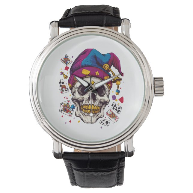 Jester Schedel Grappenmaker Horloge (Voorkant)