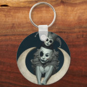 Jester sits on crescent moon wireless charger  sleutelhanger (Achterkant)