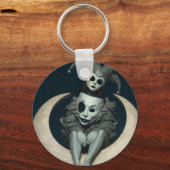 Jester sits on crescent moon wireless charger  sleutelhanger (Voorkant)