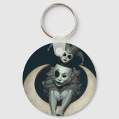 Jester sits on crescent moon wireless charger  sleutelhanger (Achterkant)