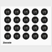 Jester Skeleton Dancing Mardi Gras Botten Carnaval Ronde Sticker (Vel)