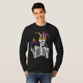 Jester Skeleton Masquerade Party Mardi Gras Mask C T-shirt (Voorkant volledig)