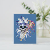 Jester Skull Briefkaart (Staand voorkant)