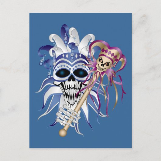 Jester Skull Briefkaart (Voorkant)