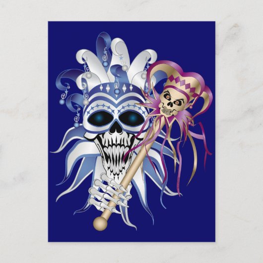 Jester Skull Briefkaart (Voorkant)