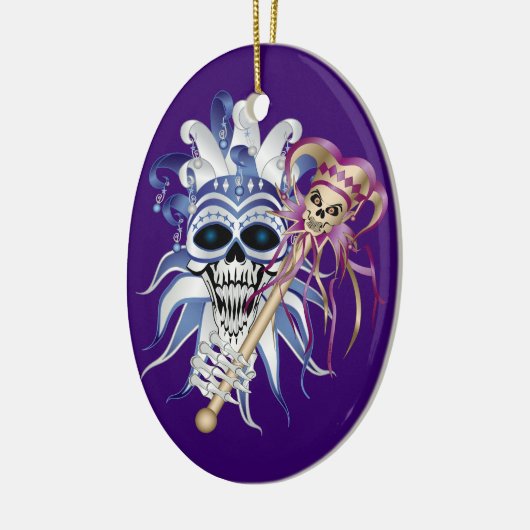 Jester Skull Keramisch Ornament (Links)