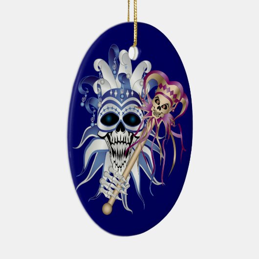 Jester Skull Keramisch Ornament (Rechts)