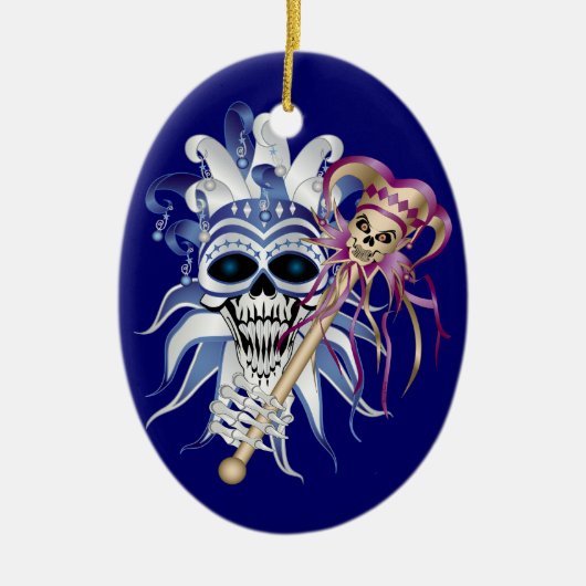 Jester Skull Keramisch Ornament (Voorkant)