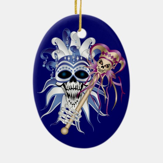 Jester Skull Keramisch Ornament (Achterkant)
