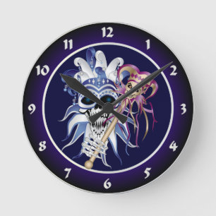 Jester Skull Ronde Klok