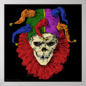 Jester Skull Scary Gothic Mardi Gras Clown Poster (Voorkant)