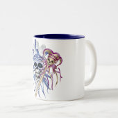 Jester Skull Tweekleurige Koffiemok (Voorkant rechts)