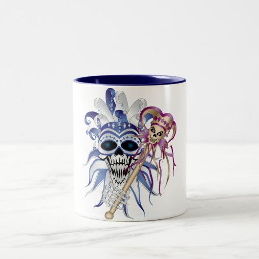 Jester Skull Tweekleurige Koffiemok (Center)