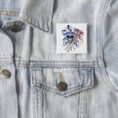 Jester Skull Vierkante Button 5,1 Cm (In situ)