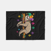 Jester Sloth Dier Schattige Grappig Mardi Gras Car Fleece Deken (Voorkant (Horizontaal))