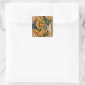 jester uit de jaren twintig vierkante sticker (Tas)