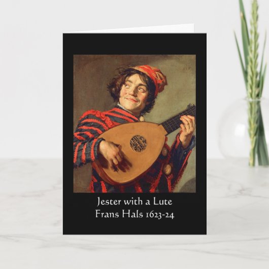 Jester with a Lute Greeting Card Kaart (Voorkant)